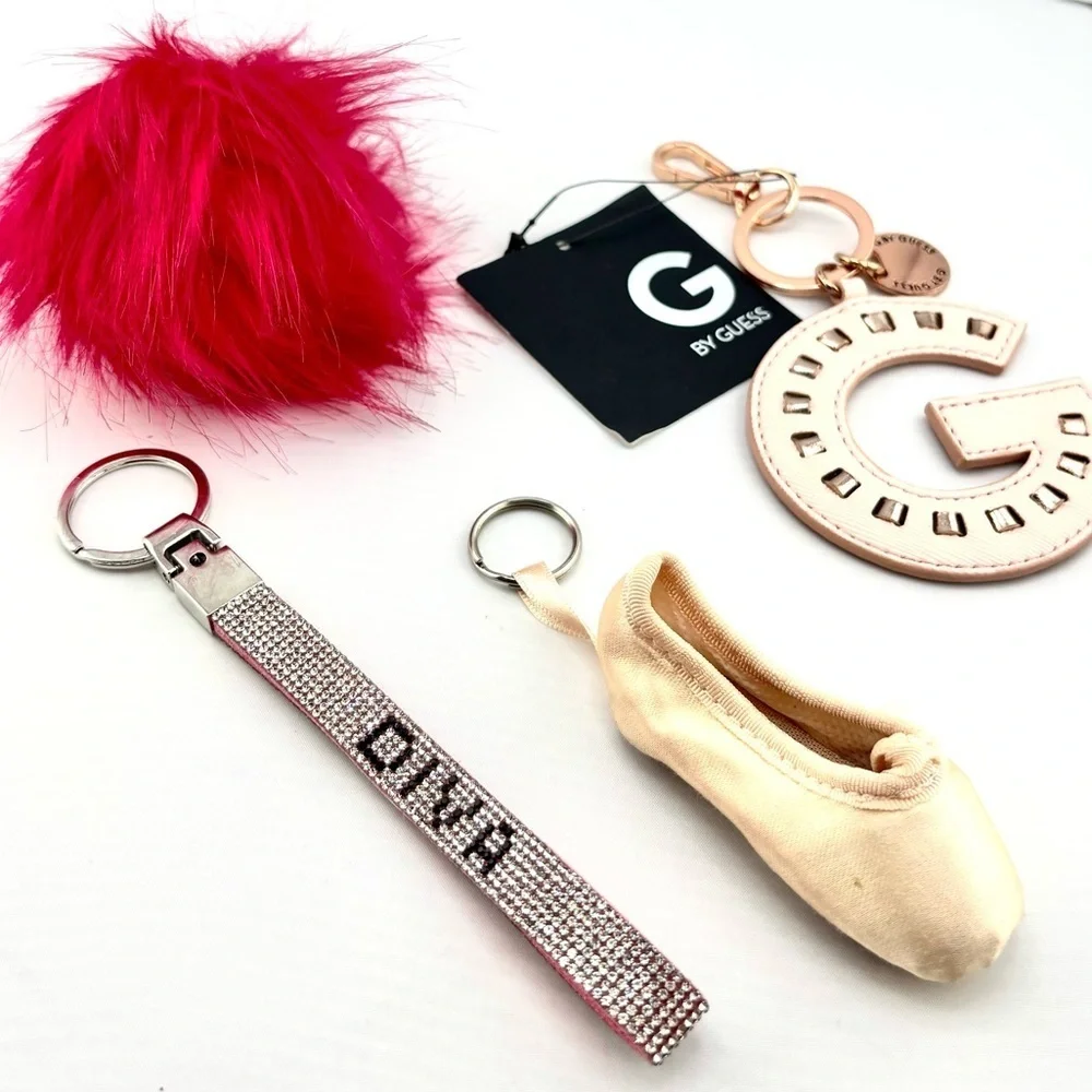 Girly & Glam Pink Keychain Bundle - Lot of 4 (NWT GUESS)